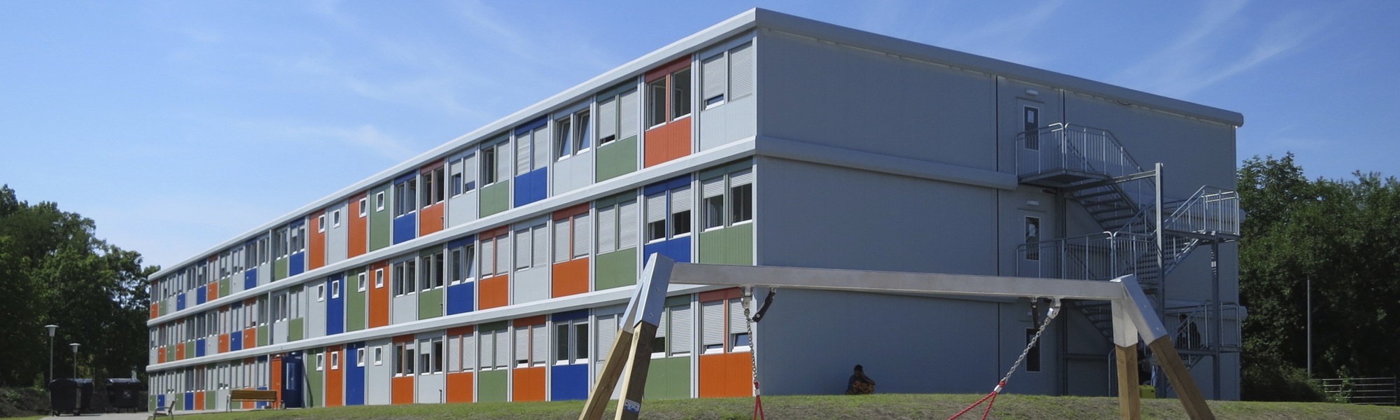 Bild einer Schule in Containerbauweise